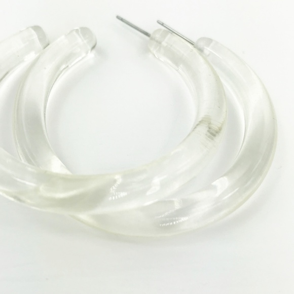 Hoop Earrings in Clear - Picture 6 of 8
